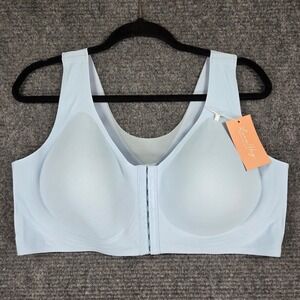 NWT Luna Hug Front Closure Posture Bra Light Blue Wirefree Plus Size 5XL